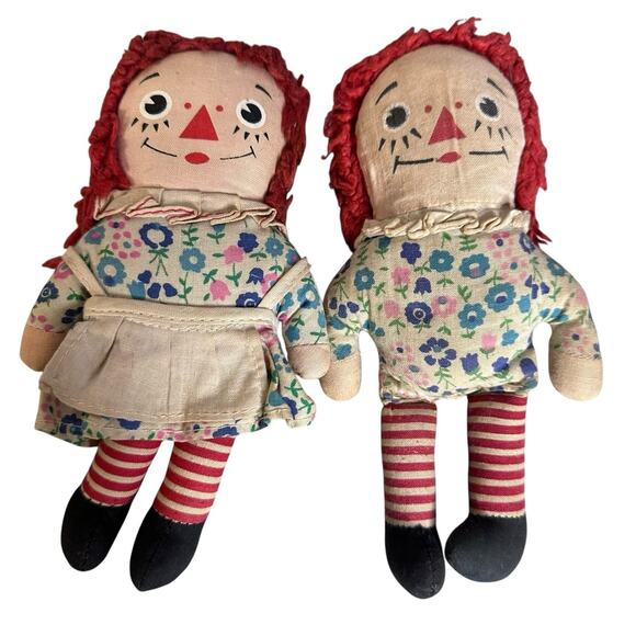 Vintage Knickerbocker 7 inch Raggedy Ann And Andy Small Dolls Lot of 4 - Picture 3 of 10